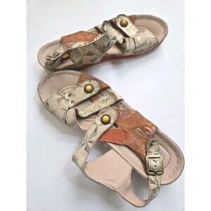 L'Artiste Spring Step Payokya Orange Leather Slingback Sandals Womens Shoes 39 9